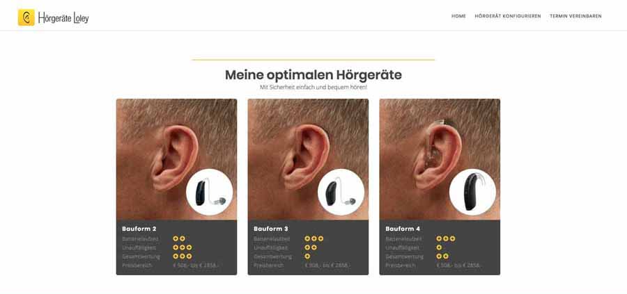 Anzeige passender Produkte