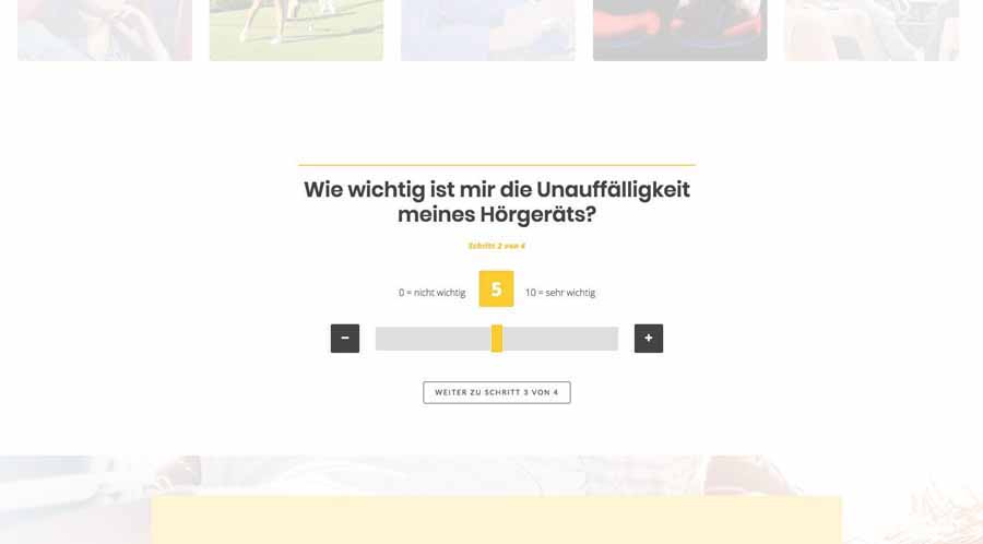 Auwahl mit Slider